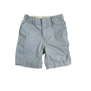 GAP Kids Boys Gray Khaki Twill Shorts Adjustable Waist Casual Uniform Size 7‎